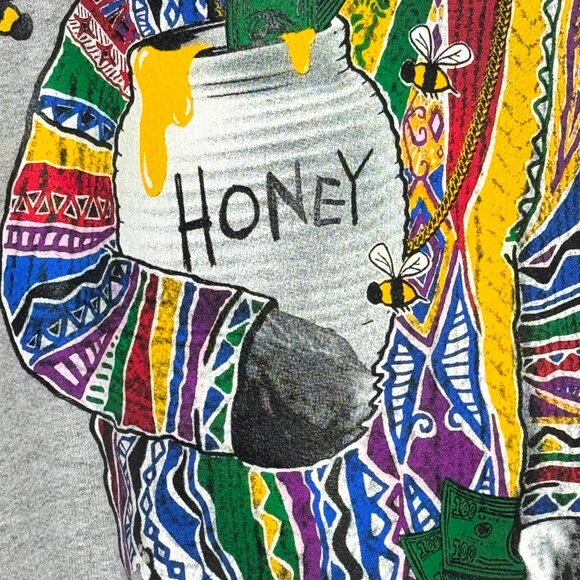 NWOT RIOT SOCIETY MO' HONEY MO' PROBLEMS ARTIST URBAN CREW GRAY SWEATSHIRT LARGE - Picture 5 of 7